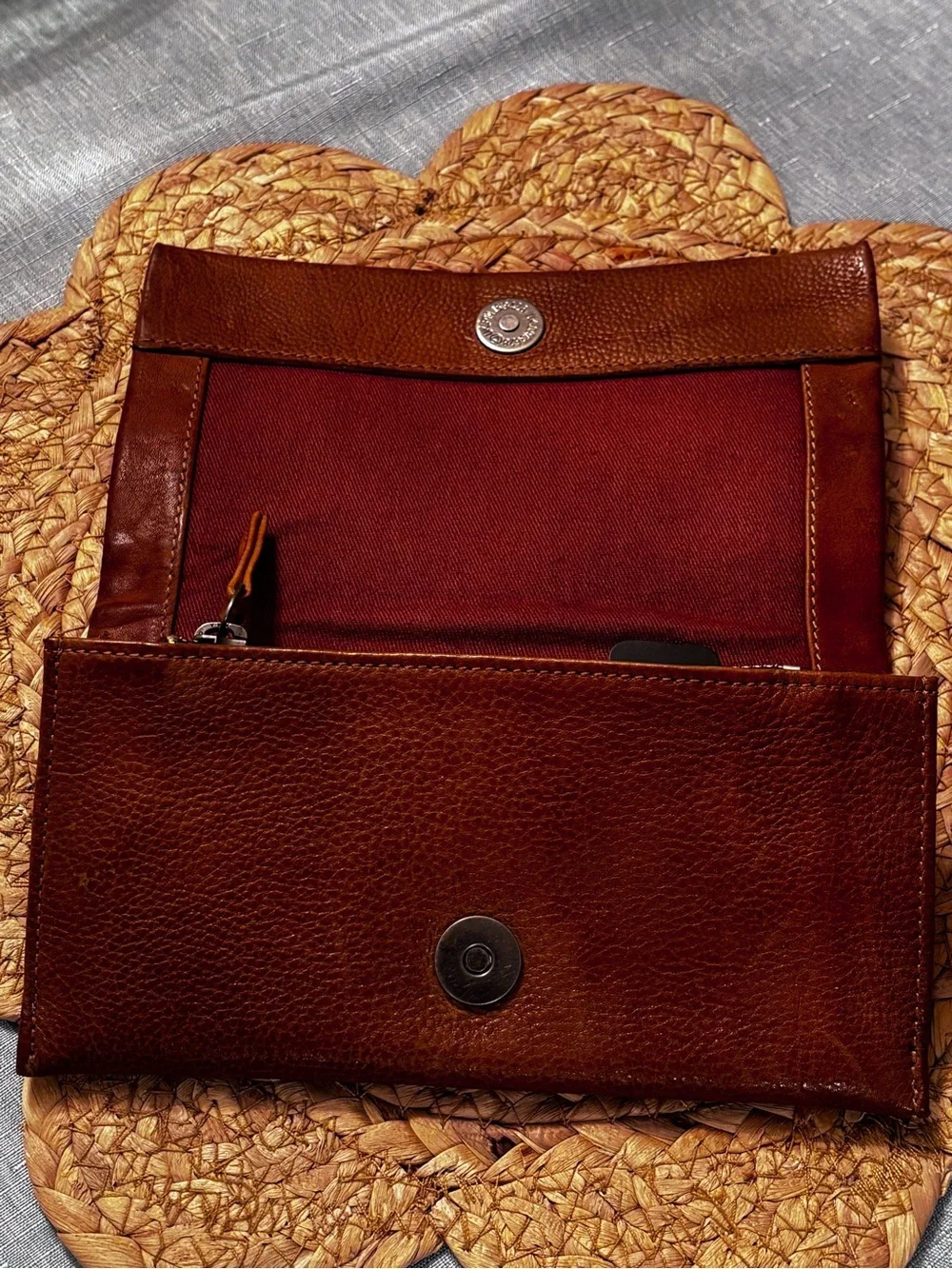 Latico Leathers Eloise Envelope Wallet In Cognac.
